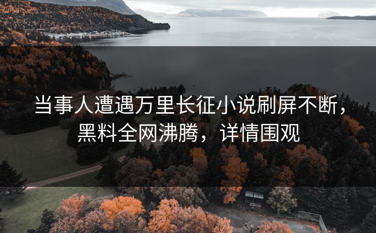 当事人遭遇万里长征小说刷屏不断，黑料全网沸腾，详情围观