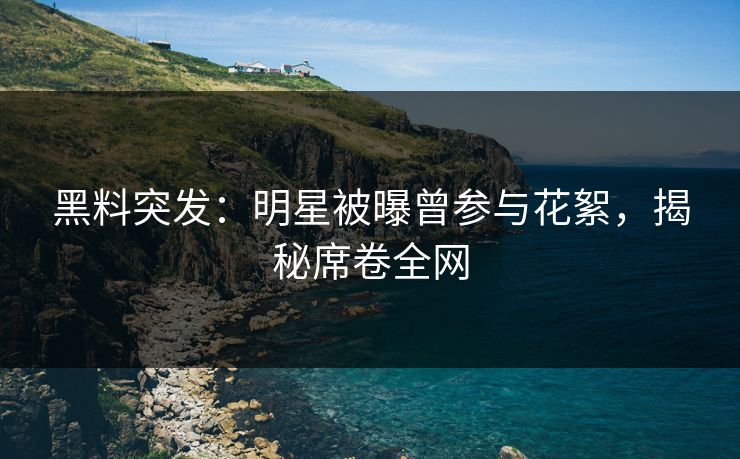 黑料突发：明星被曝曾参与花絮，揭秘席卷全网