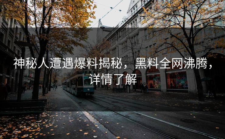 神秘人遭遇爆料揭秘，黑料全网沸腾，详情了解
