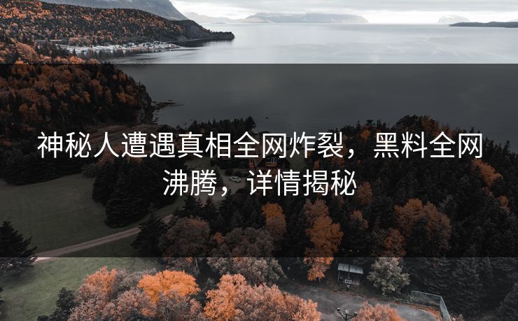 神秘人遭遇真相全网炸裂，黑料全网沸腾，详情揭秘